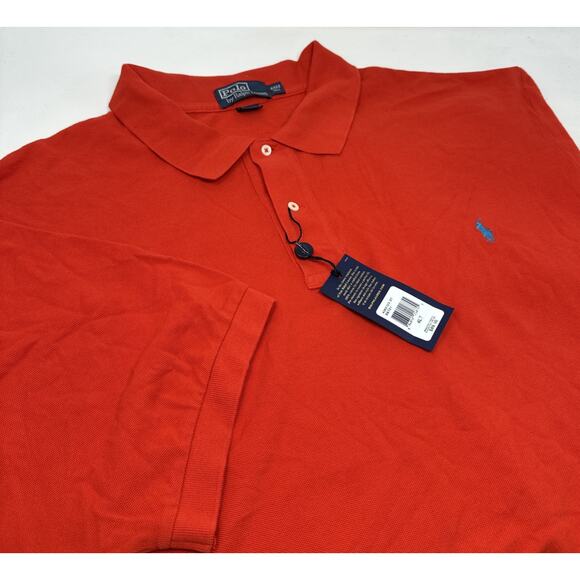 Polo Ralph Lauren Mesh Polo Shirt 4XLT Short Sleeve Pony Red Orange Preppy NWT - Picture 1 of 8